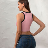 Custom Light Pink Yellow Sleeveless Tank Top