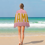 Custom Light Pink Yellow Beach Towel