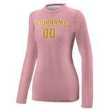 Custom Light Pink Yellow Women's Long-Sleeve Shirt
