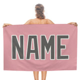 Custom Light Pink Dark Grey Beach Towel