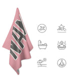 Custom Light Pink Dark Grey Beach Towel