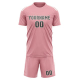 Custom Light Pink Dark Grey Soccer Jersey