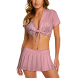 Custom Light Pink Light Pink Cheerleading Uniform Set