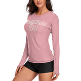 Custom Light Pink Light Pink Women's Long-Sleeve Shirt