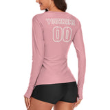 Custom Light Pink Light Pink Women's Long-Sleeve Shirt
