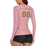 Custom Light Pink Khaki Women's Long-Sleeve Shirt