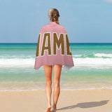 Custom Light Pink Khaki Beach Towel
