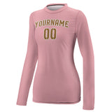 Custom Light Pink Khaki Women's Long-Sleeve Shirt