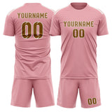 Custom Light Pink Khaki Soccer Jersey