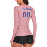 Custom Light Pink Light Purple Women's Long-Sleeve Shirt