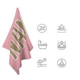 Custom Light Pink Light Khaki Beach Towel