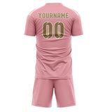 Custom Light Pink Light Khaki Soccer Jersey