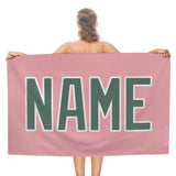 Custom Light Pink Blue Green Beach Towel