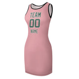 Custom Light Pink Blue Green Sleeveless Vest Dress