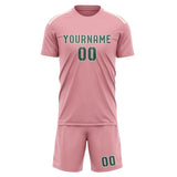 Custom Light Pink Blue Green Soccer Jersey
