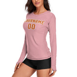 Custom Light Pink Orange Women's Long-Sleeve Shirt