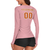 Custom Light Pink Orange Women's Long-Sleeve Shirt