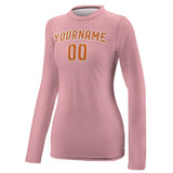 Custom Light Pink Orange Women's Long-Sleeve Shirt
