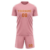 Custom Light Pink Orange Soccer Jersey