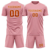 Custom Light Pink Orange Soccer Jersey