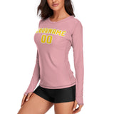 Custom Light Pink Gold Women's Long-Sleeve Shirt