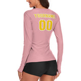 Custom Light Pink Gold Women's Long-Sleeve Shirt