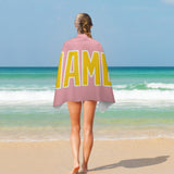 Custom Light Pink Gold Beach Towel