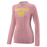 Custom Light Pink Gold Women's Long-Sleeve Shirt