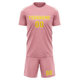 Custom Light Pink Gold Soccer Jersey