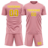 Custom Light Pink Gold Soccer Jersey