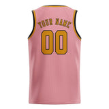 Custom Light Pink & Yellow Colors Design Sports Basketball Jersey