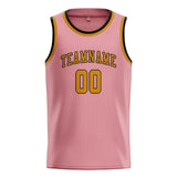 Custom Light Pink & Yellow Colors Design Sports Basketball Jersey