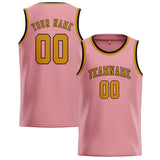 Custom Light Pink & Yellow Colors Design Sports Basketball Jersey