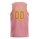 Custom Light Pink & Yellow Colors Design Sports Basketball Jersey
