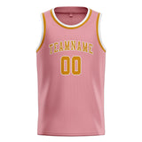 Custom Light Pink & Yellow Colors Design Sports Basketball Jersey