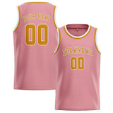 Custom Light Pink & Yellow Colors Design Sports Basketball Jersey