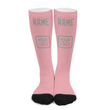 Custom Light Pink Gray Knee-High Sock