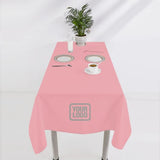 Custom Light Pink Dark Grey Square Table Cloth
