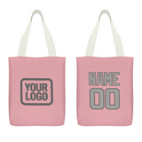 Custom Light Pink Gray Canvas Tote Bag