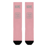 Custom Light Pink Gray Knee-High Sock