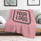 Custom Light Pink Dark Grey Blanket