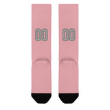 Custom Light Pink Gray Knee-High Sock