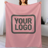 Custom Light Pink Dark Grey Blanket