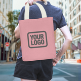 Custom Light Pink Gray Canvas Tote Bag