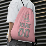 Custom Light Pink Gray Drawstring Bag