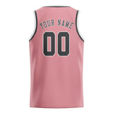 Custom Light Pink & Dark Grey Colors Design Sports Basketball Jersey