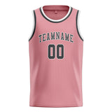 Custom Light Pink & Dark Grey Colors Design Sports Basketball Jersey