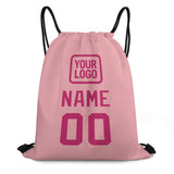 Custom Light Pink Pink Drawstring Bag
