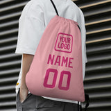 Custom Light Pink Pink Drawstring Bag