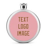 Custom Light Pink Khaki Hip Flask
